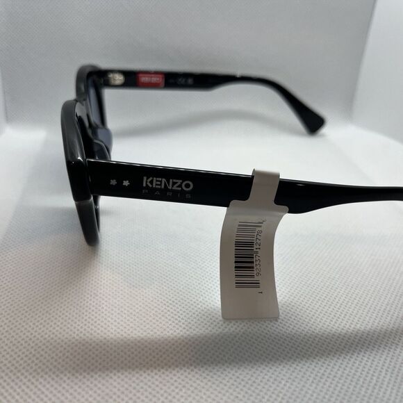 KENZO Paris Boke Flower Round Sunglasses 50 - 22 - 150 Black Blue MSRP $330